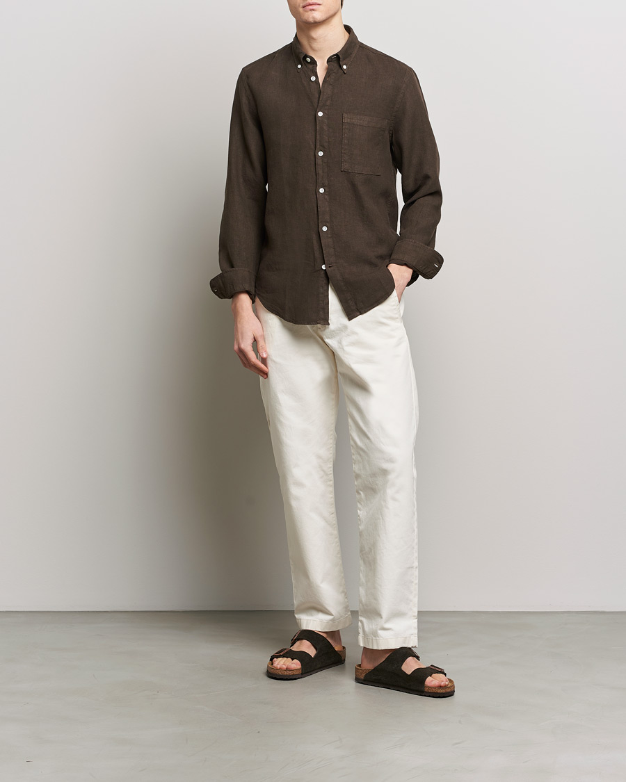 Herre | Skjorter | NN07 | Arne Linen Shirt Demitasse Brown