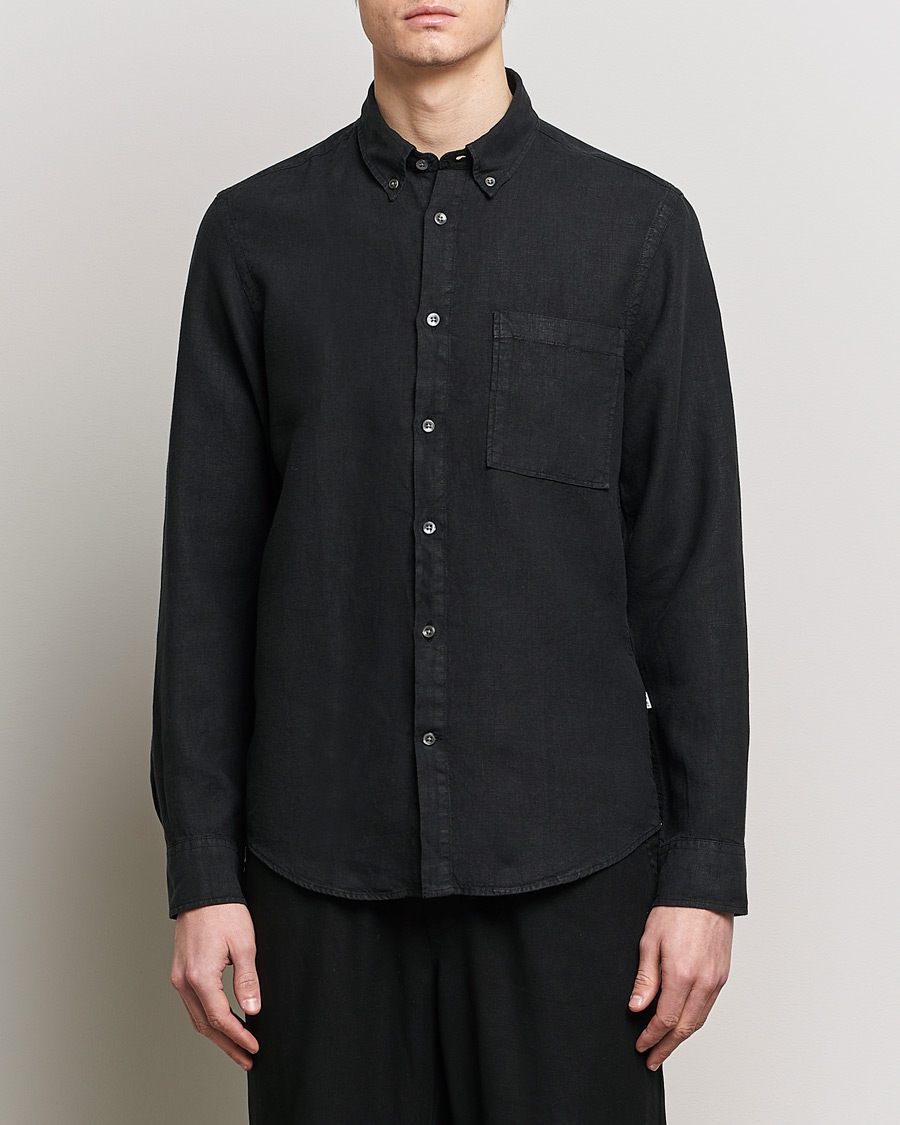 Herre | Afdelinger | NN07 | Arne Linen Shirt Black