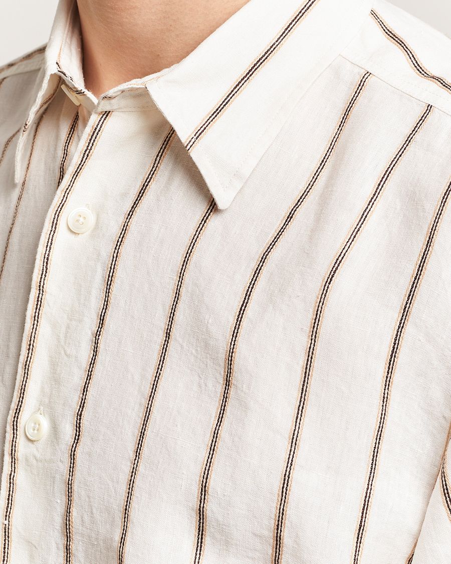 Herre | Skjorter | NN07 | Quinsy Striped Linen Shirt Ecru Multi
