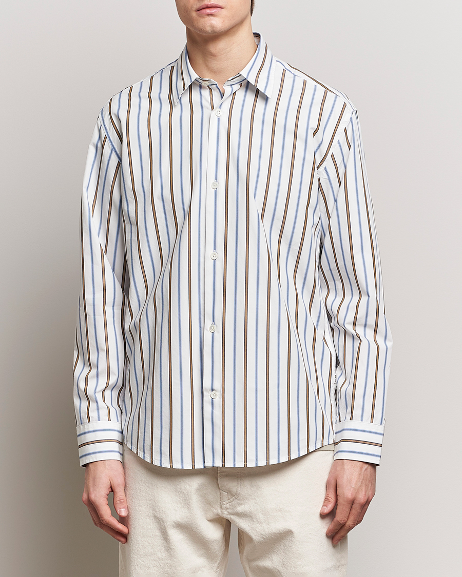 Herre | Casual | NN07 | Freddy Poplin Striped Shirt Multi