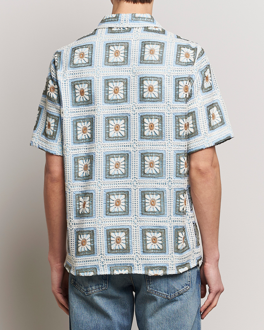 Herre | Skjorter | NN07 | Julio Knitted Croche Flower Short Sleeve Shirt Multi
