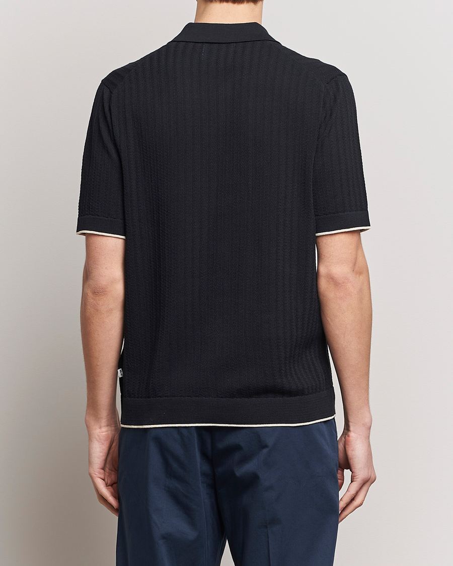 Herre | Skjorter | NN07 | Nalo Structured Knitted Short Sleeve Shirt Navy Blue