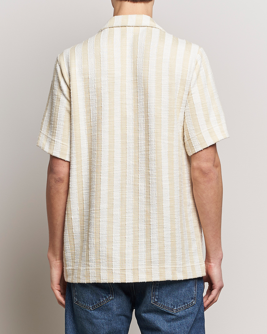 Herre | Skjorter | NN07 | Julio Striped Short Sleeve Shirt Khaki/White