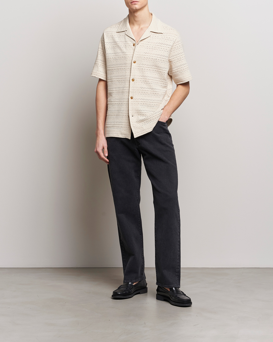 Herre | Skjorter | NN07 | Julio Knitted Short Sleeve Shirt Ecru