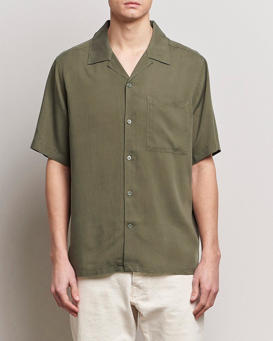 Herr | Skjortor | NN07 | Julio Ripstop Short Sleeve Shirt Capers Green