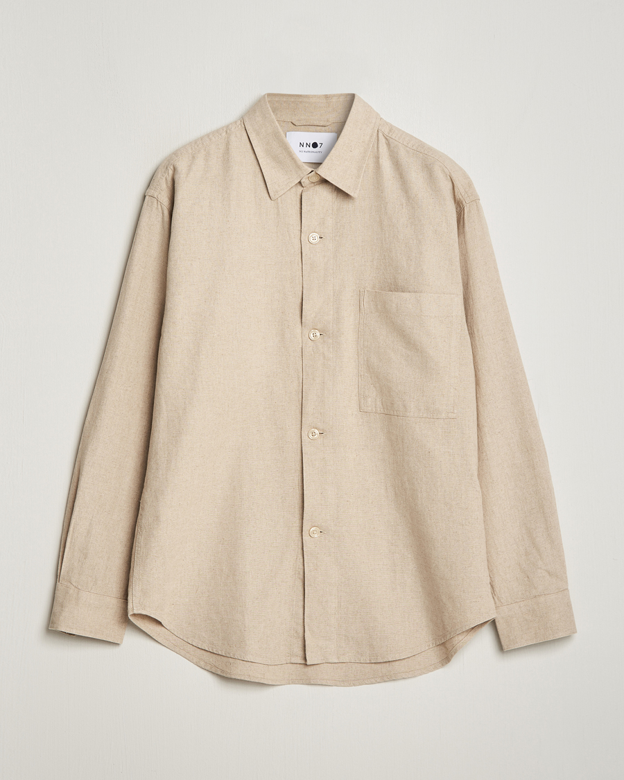 Herre | Skjorter | NN07 | Adwin Linen Overshirt Oatmeal