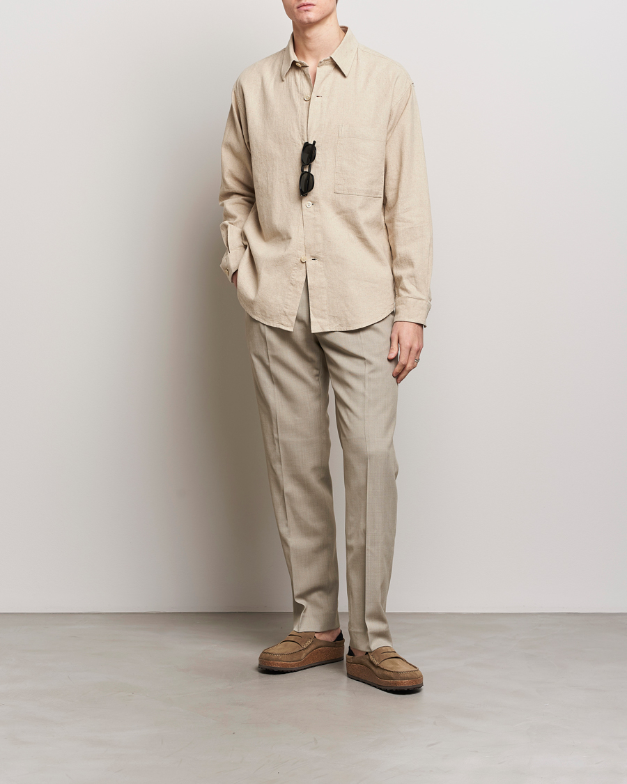 Herre | Skjorter | NN07 | Adwin Linen Overshirt Oatmeal