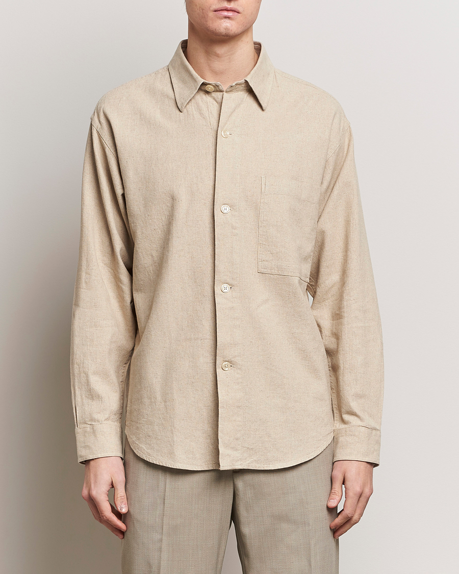 Herre | Tøj | NN07 | Adwin Linen Overshirt Oatmeal