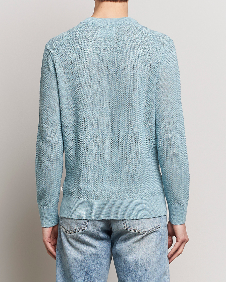 Herre | Trøjer | NN07 | Jaden Knitted Linen Crew Neck Sweater Winter Sky
