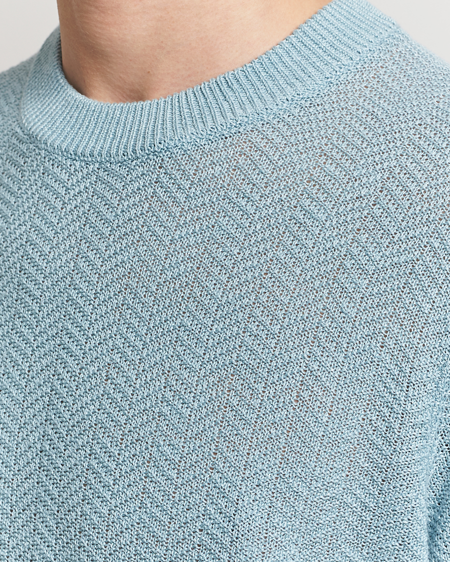 Herre | Trøjer | NN07 | Jaden Knitted Linen Crew Neck Sweater Winter Sky