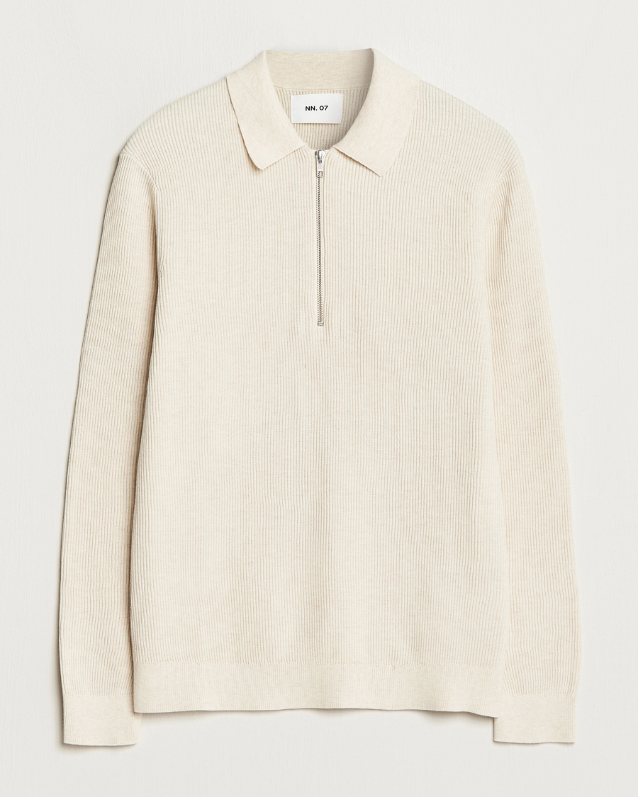 Herre | Trøjer | NN07 | Hansie Knitted Half Zip Ecru