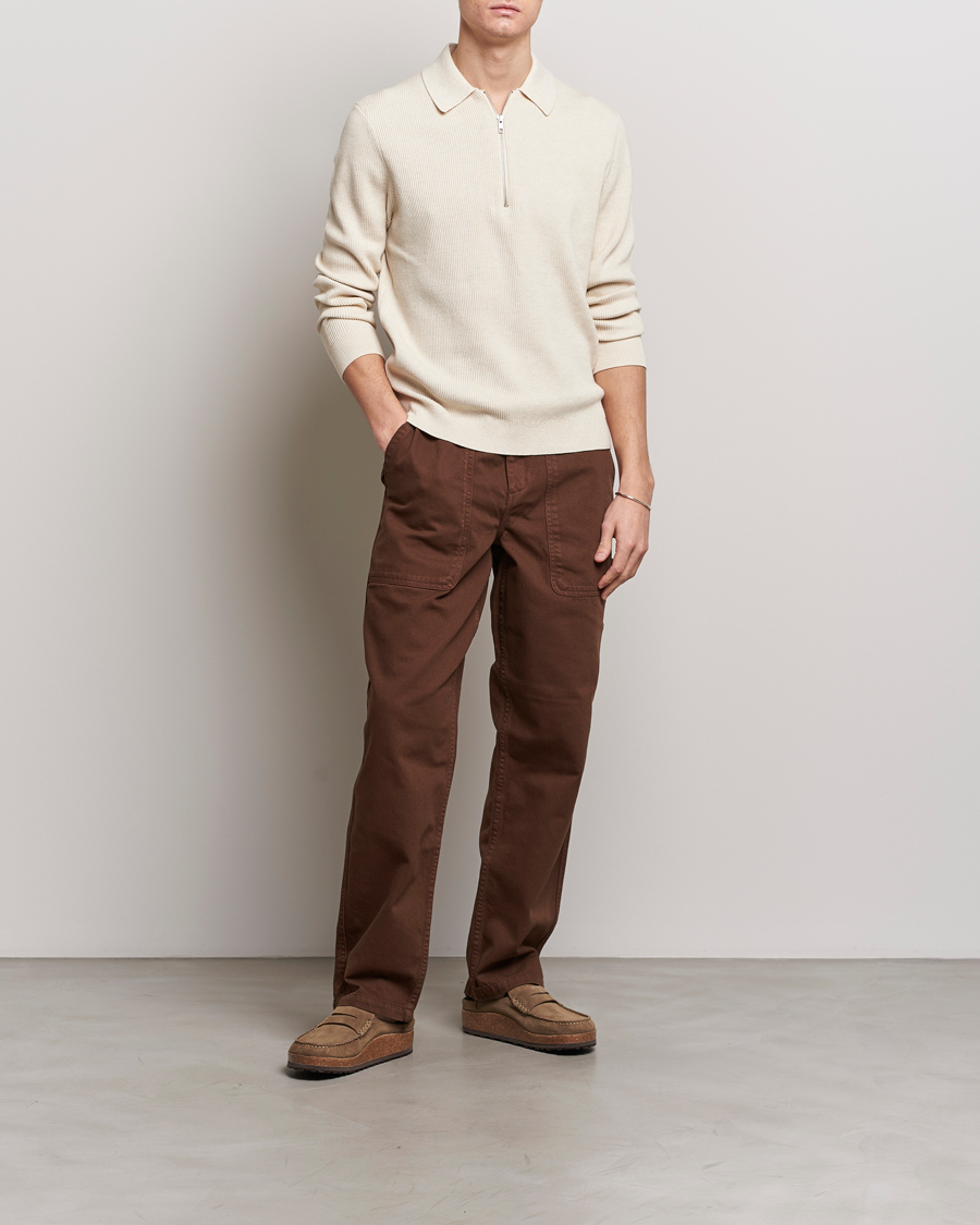 Herre | Trøjer | NN07 | Hansie Knitted Half Zip Ecru