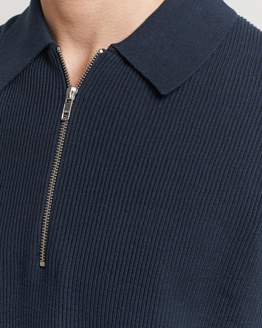 Herre | Trøjer | NN07 | Hansie Knitted Half Zip Navy Blue