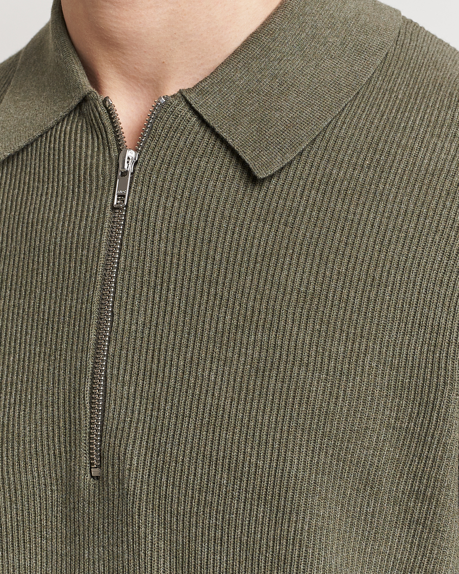 Herre | Trøjer | NN07 | Hansie Knitted Half Zip Capers Green
