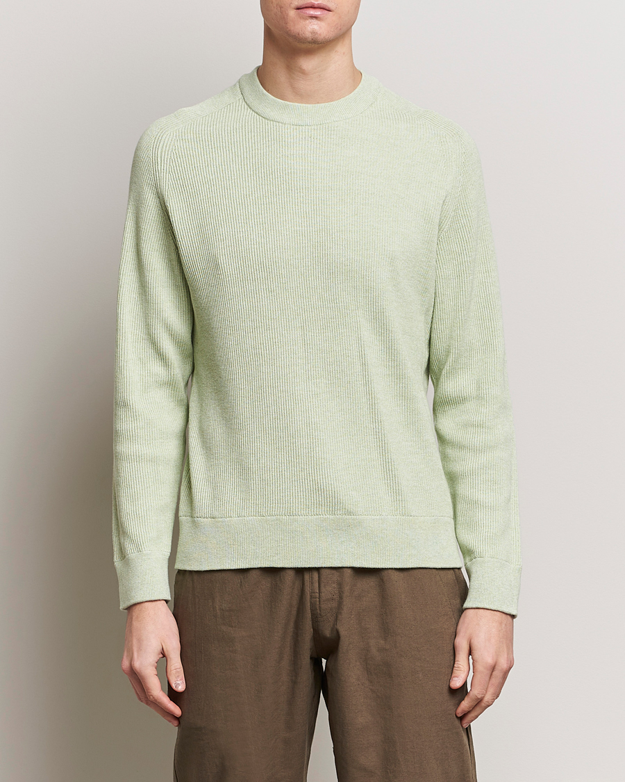 Herre | Loyalitetstilbud | NN07 | Kevin Cotton Knitted Sweater Lime Green