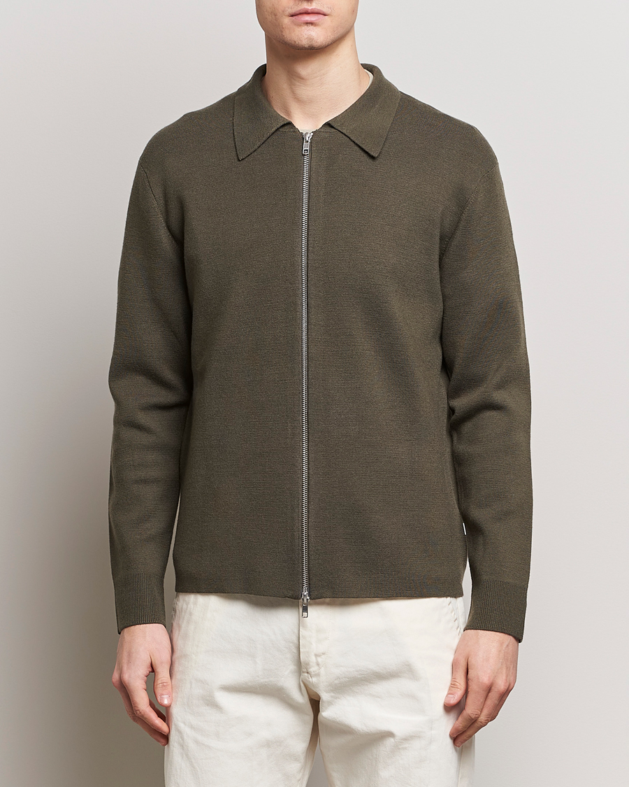 Herre | Udsalg tøj | NN07 | Harald Full Zip Capers Green