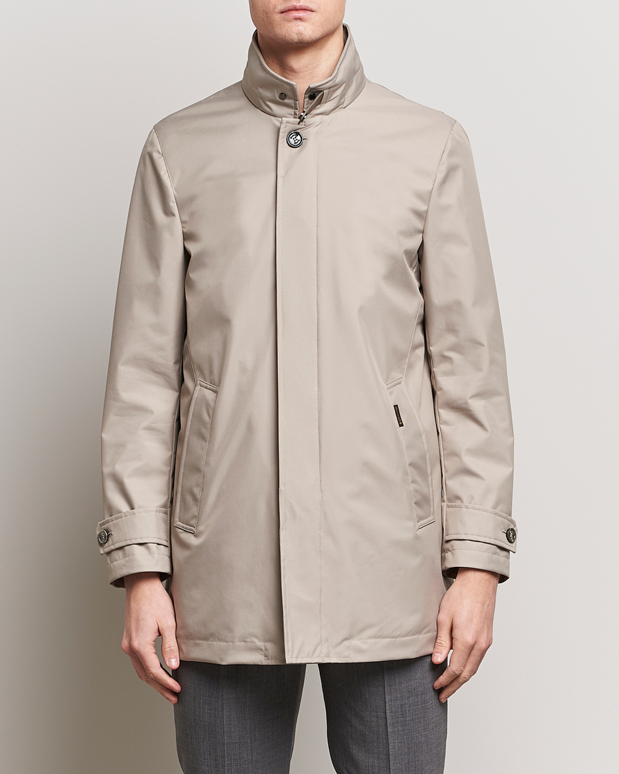 Herre | Forårsjakker | MooRER | Waterproof Car Coat Light Grey