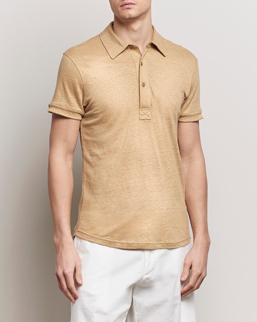 Herre | Kortærmede polotrøjer | Orlebar Brown | Sebastian Linen Polo Biscuit