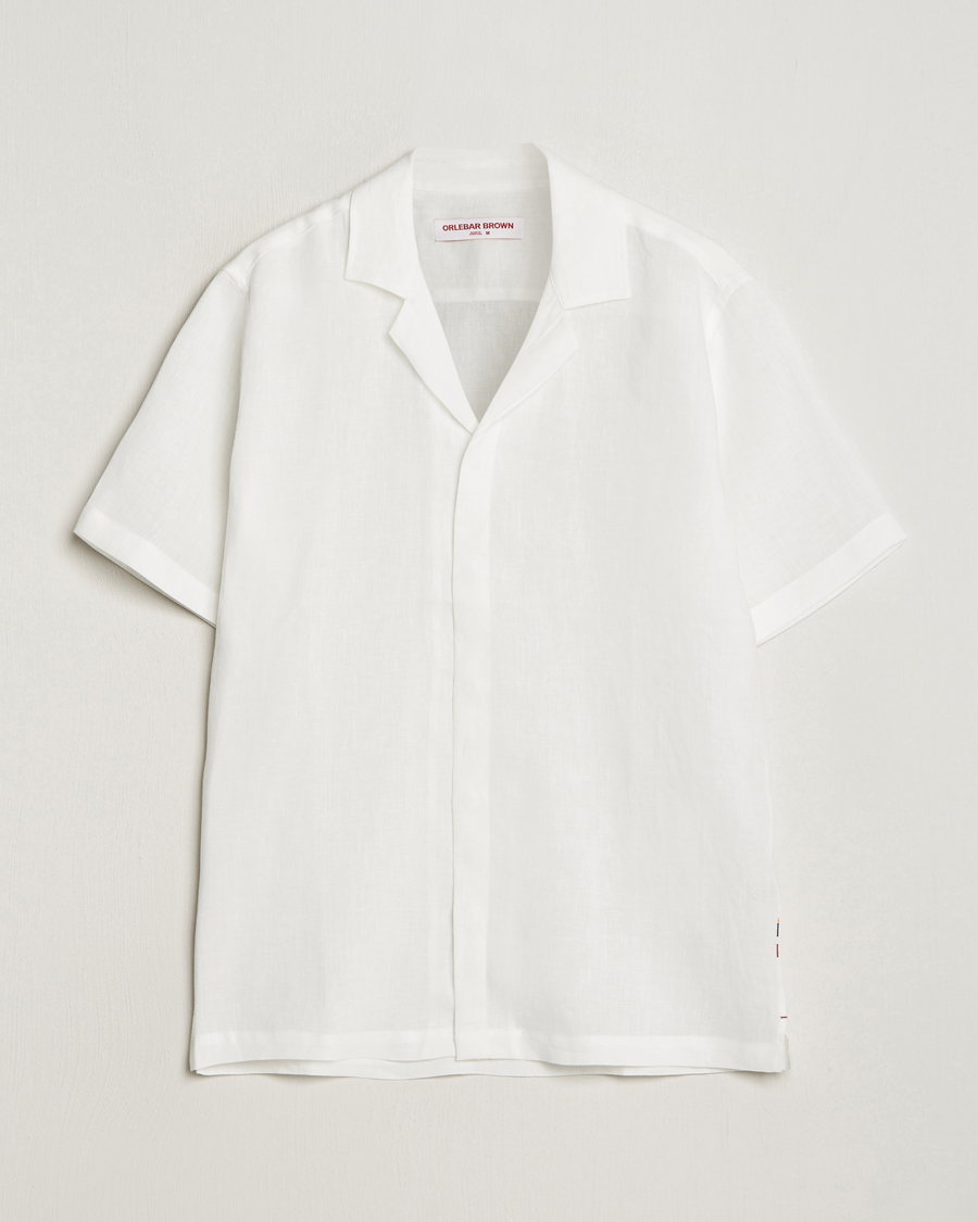 Herre |  | Orlebar Brown | Maitan Short Sleeve Linen Shirt White