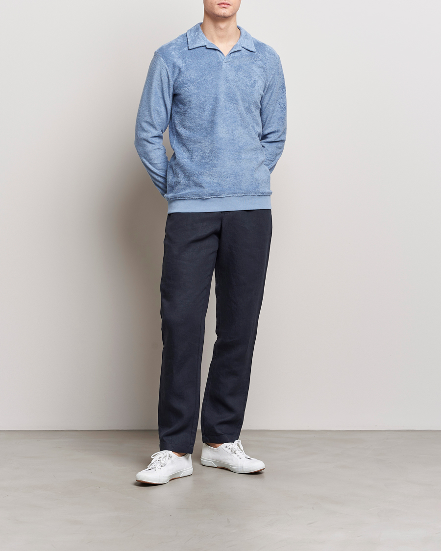 Herre | Trøjer | Orlebar Brown | Santino Organic Cotton Terry Polo Springfield Blue