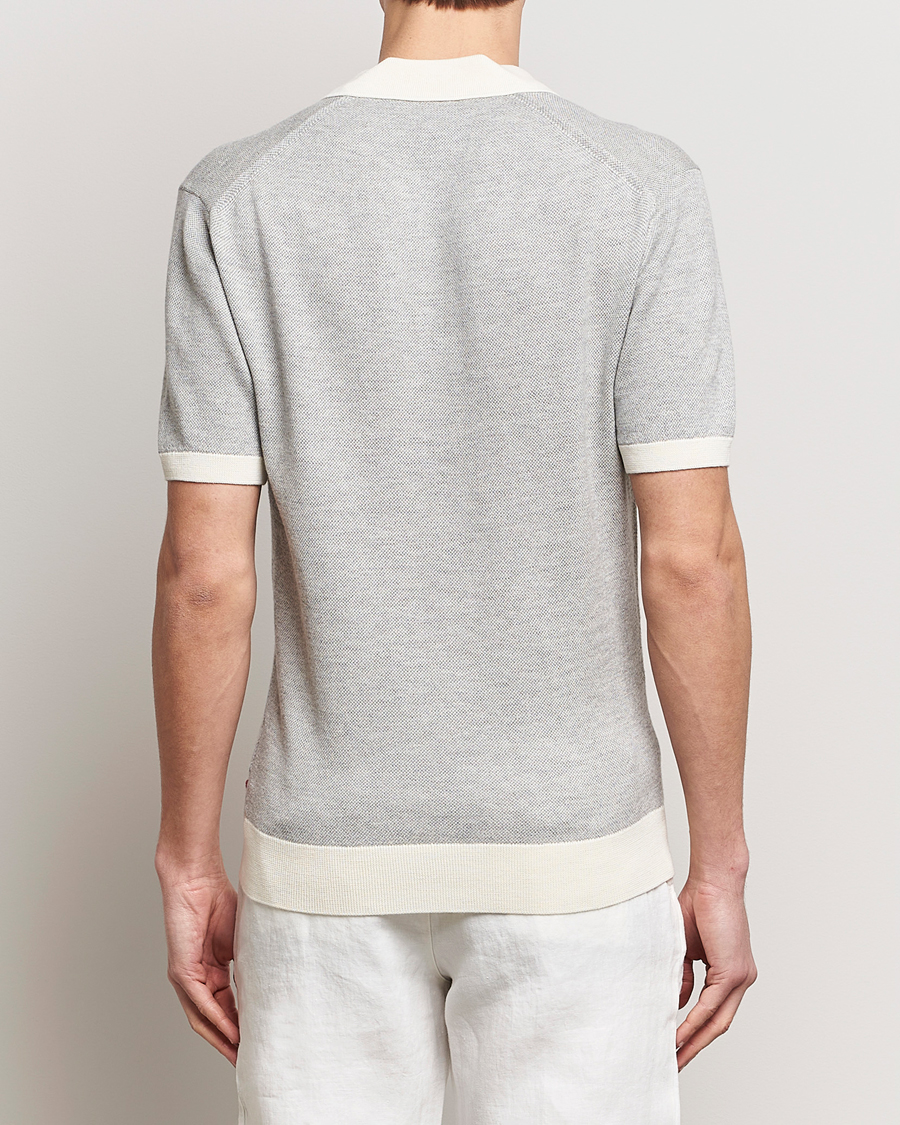 Herre | Polotrøjer | Orlebar Brown | Horton Contrast Knitted Polo White/Grey