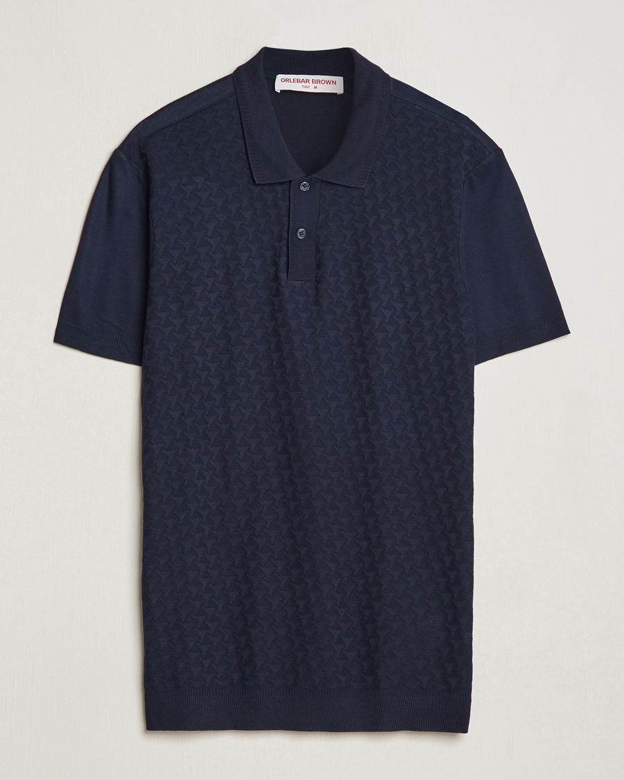 Herre | Polotrøjer | Orlebar Brown | Jarrett Jaquard Knitted Ribb Polo Night Iris