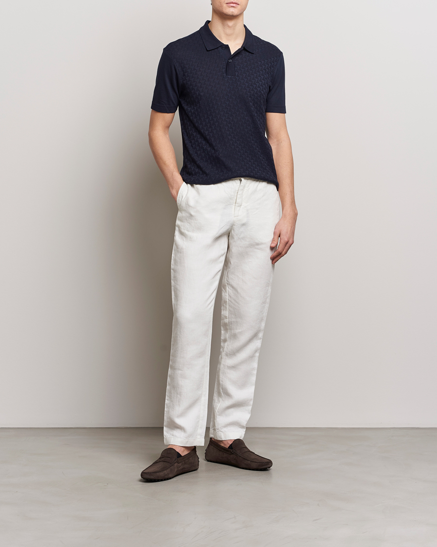 Herre | Polotrøjer | Orlebar Brown | Jarrett Jaquard Knitted Ribb Polo Night Iris