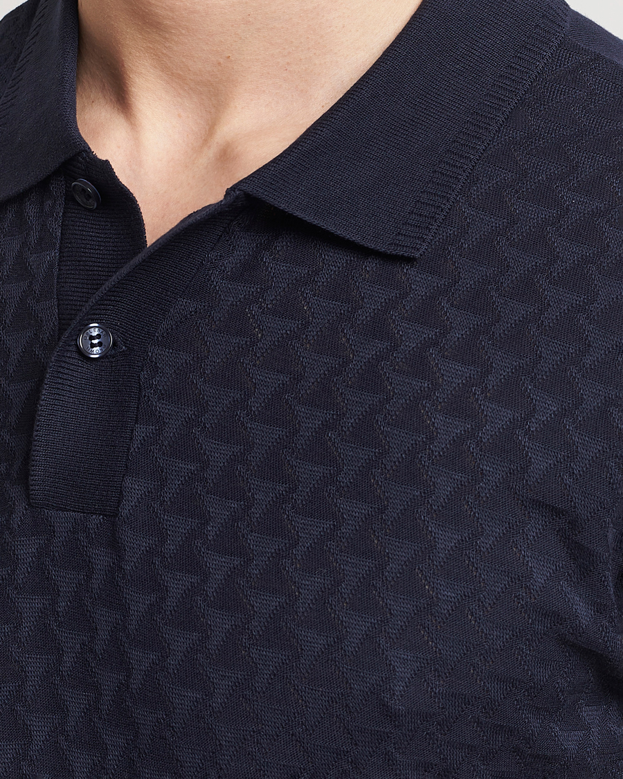 Herre | Polotrøjer | Orlebar Brown | Jarrett Jaquard Knitted Ribb Polo Night Iris