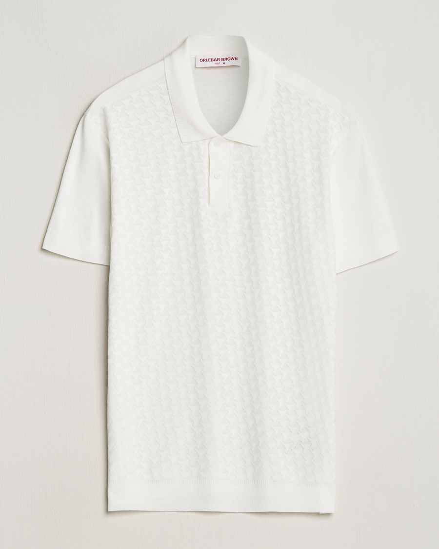 Herre | Polotrøjer | Orlebar Brown | Jarrett Jaquard Knitted Ribb Polo White