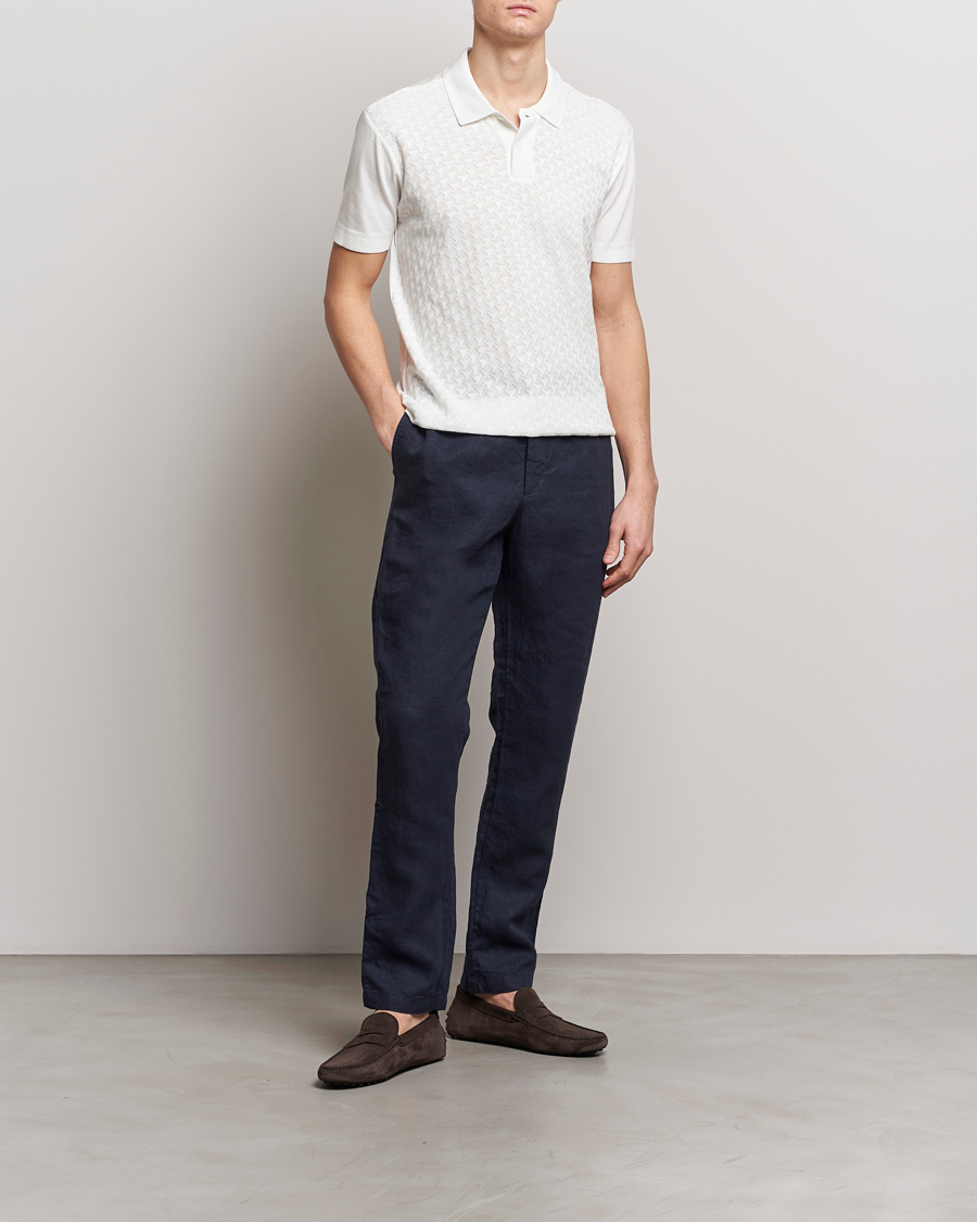Herre | Polotrøjer | Orlebar Brown | Jarrett Jaquard Knitted Ribb Polo White