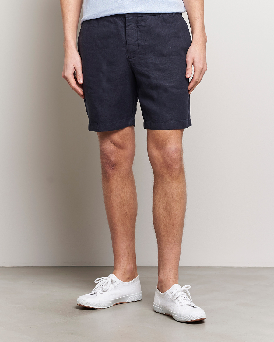 Herre | Best of British | Orlebar Brown | Cornell Linen Shorts Night Iris