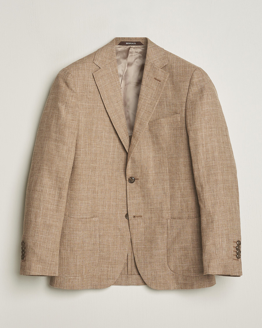 Herre | Blazere & jakker | Morris Heritage | Mike Cotton/Linen Structure Blazer Light Brown