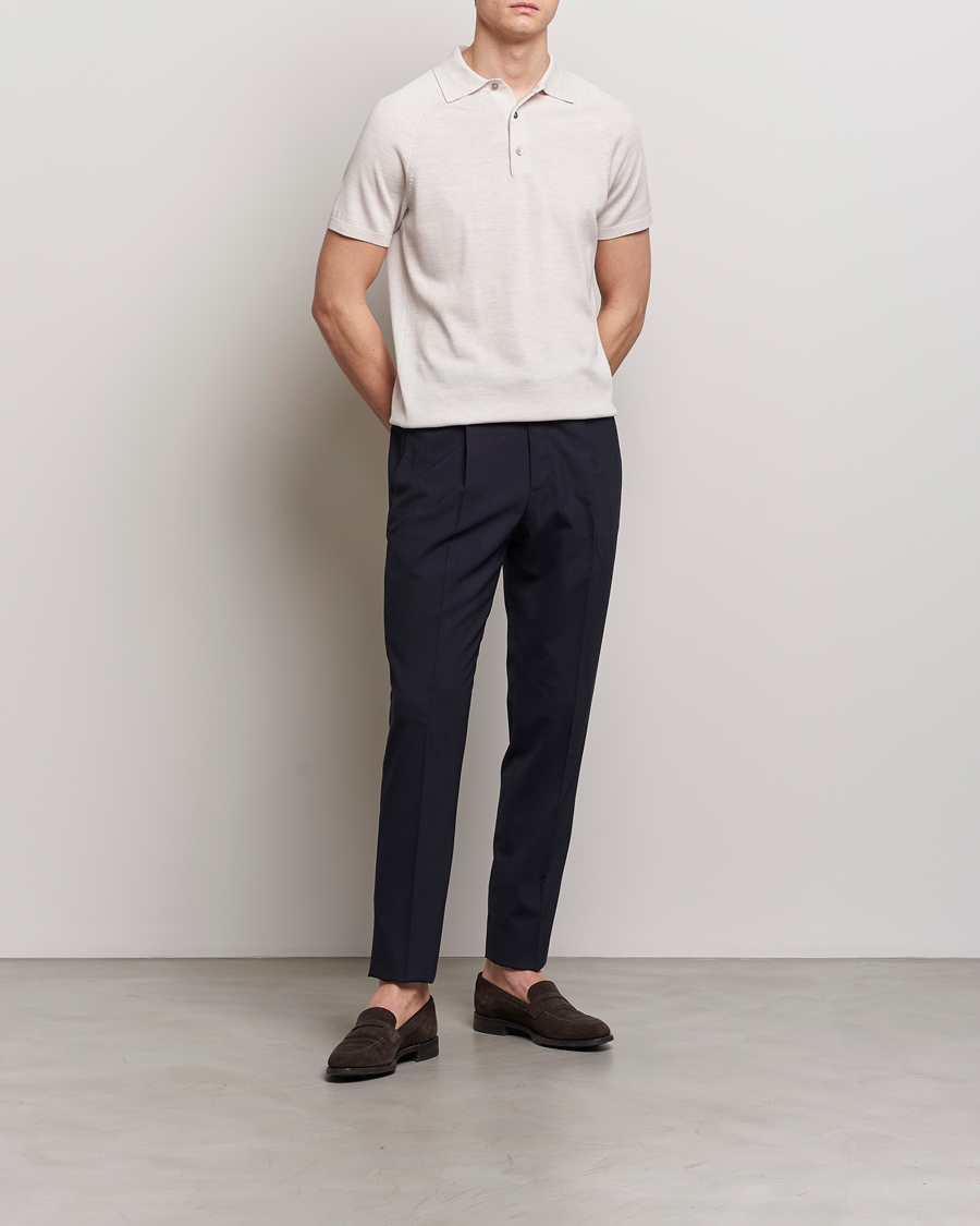 Herre | Polotrøjer | Morris Heritage | Fleming Short Sleeve Merino Polo Off White