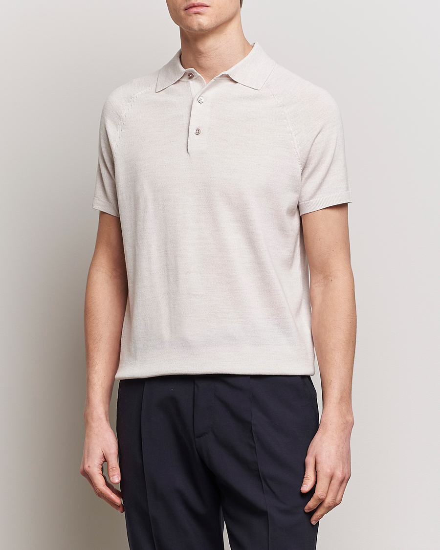 Herre | Kortærmede polotrøjer | Morris Heritage | Fleming Short Sleeve Merino Polo Off White