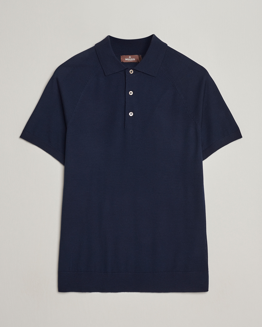 Herre |  | Morris Heritage | Fleming Short Sleeve Merino Polo Navy