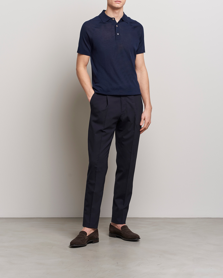 Herre | Polotrøjer | Morris Heritage | Fleming Short Sleeve Merino Polo Navy