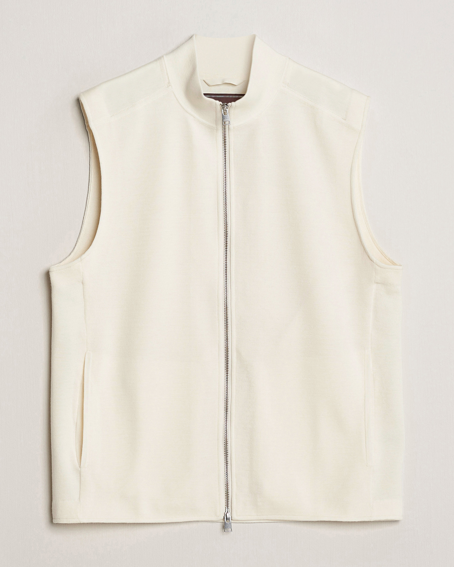 Herre |  | Morris Heritage | Kayden Merino Full Zip Vest White
