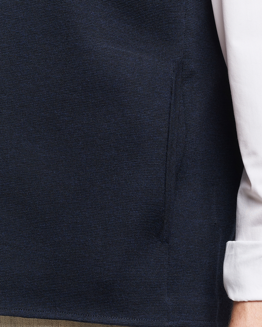 Herre | Trøjer | Morris Heritage | Kayden Merino Full Zip Vest Navy