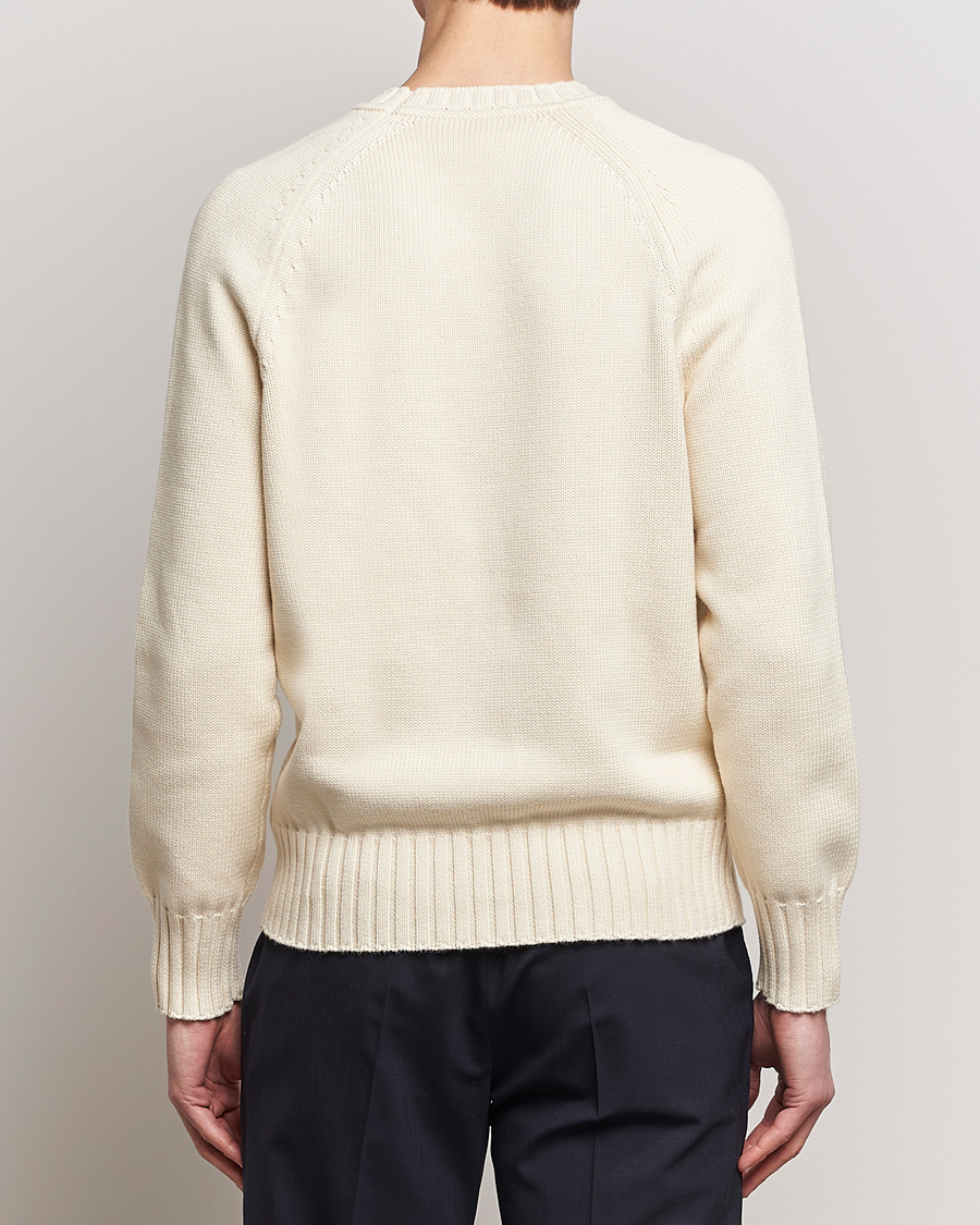 Herre | Trøjer | Morris Heritage | Bennet Knitted Cotton/Cashmere Crew Neck Off White
