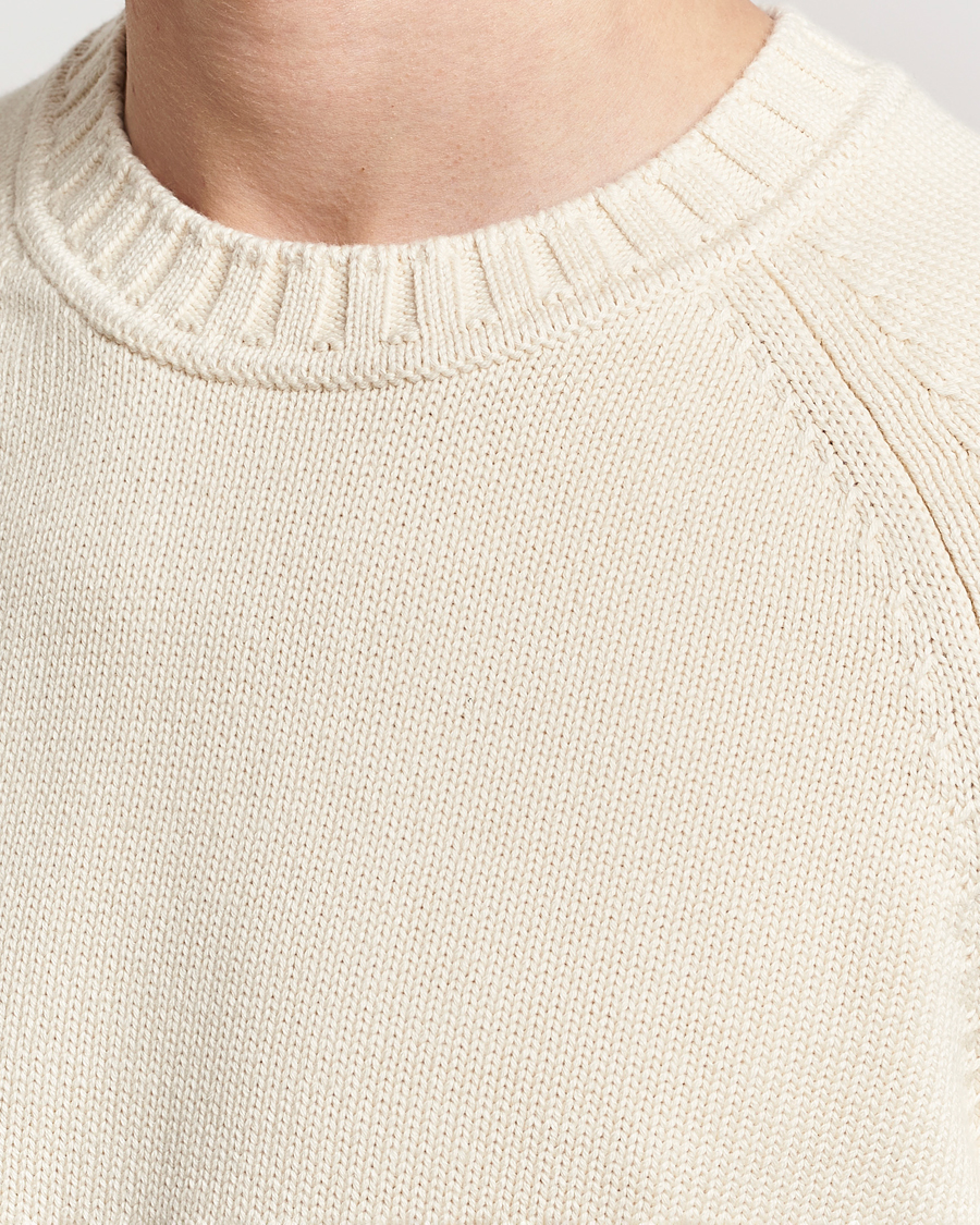 Herre | Trøjer | Morris Heritage | Bennet Knitted Cotton/Cashmere Crew Neck Off White