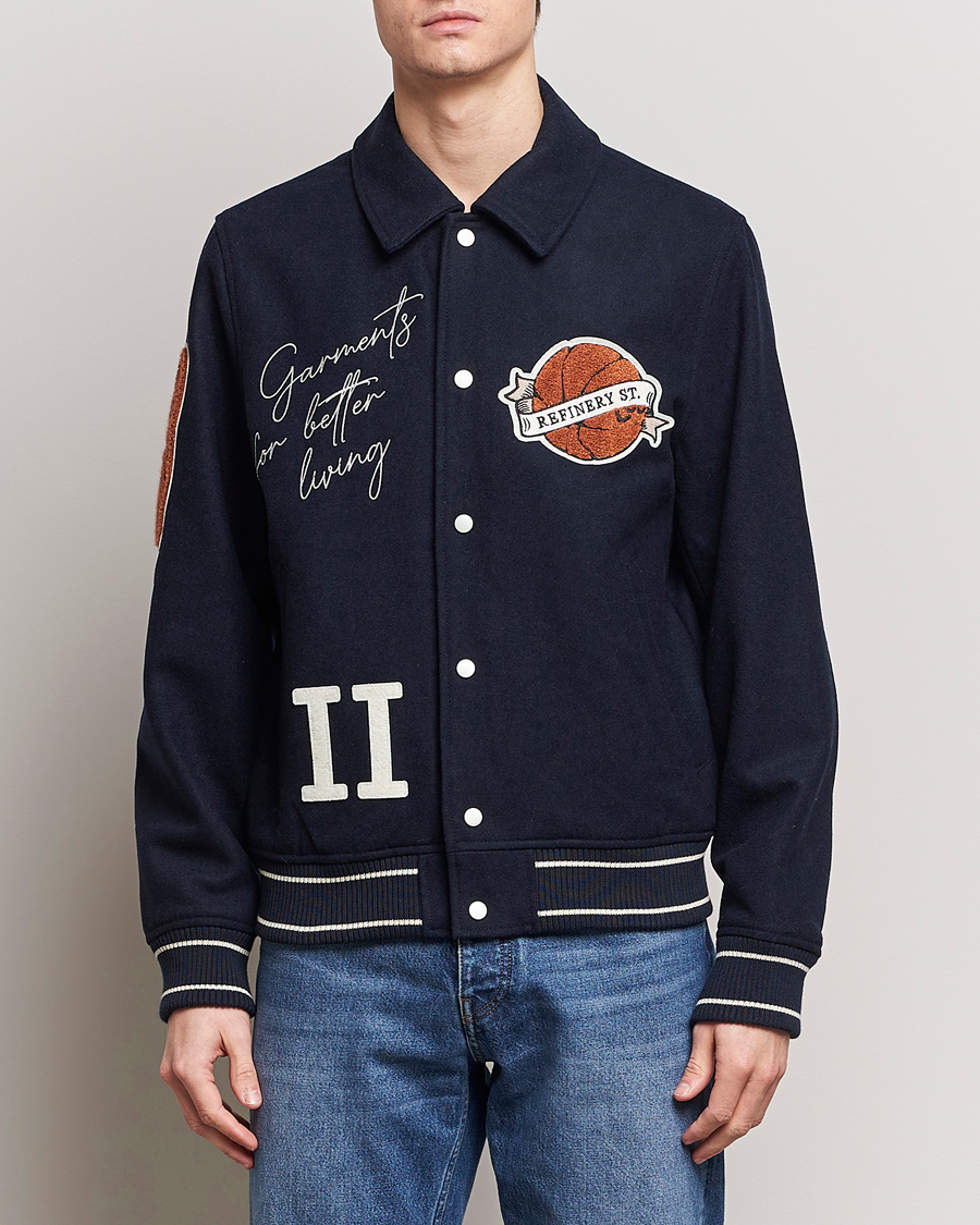 Herre | Jakker | LES DEUX | Varsity Wool Jacket Dark Navy