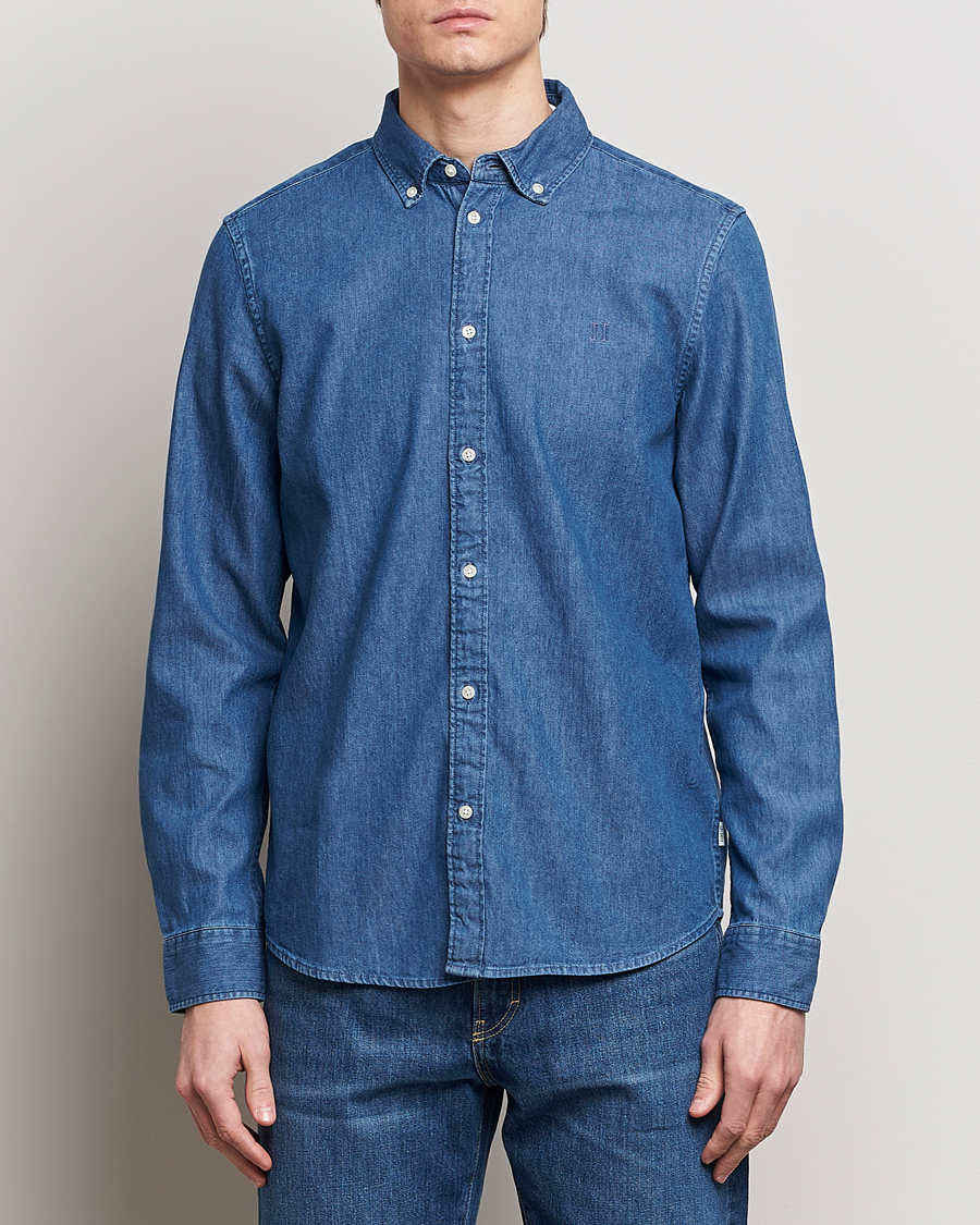 Herre |  | LES DEUX | Kristian Denim Shirt Medium Blue