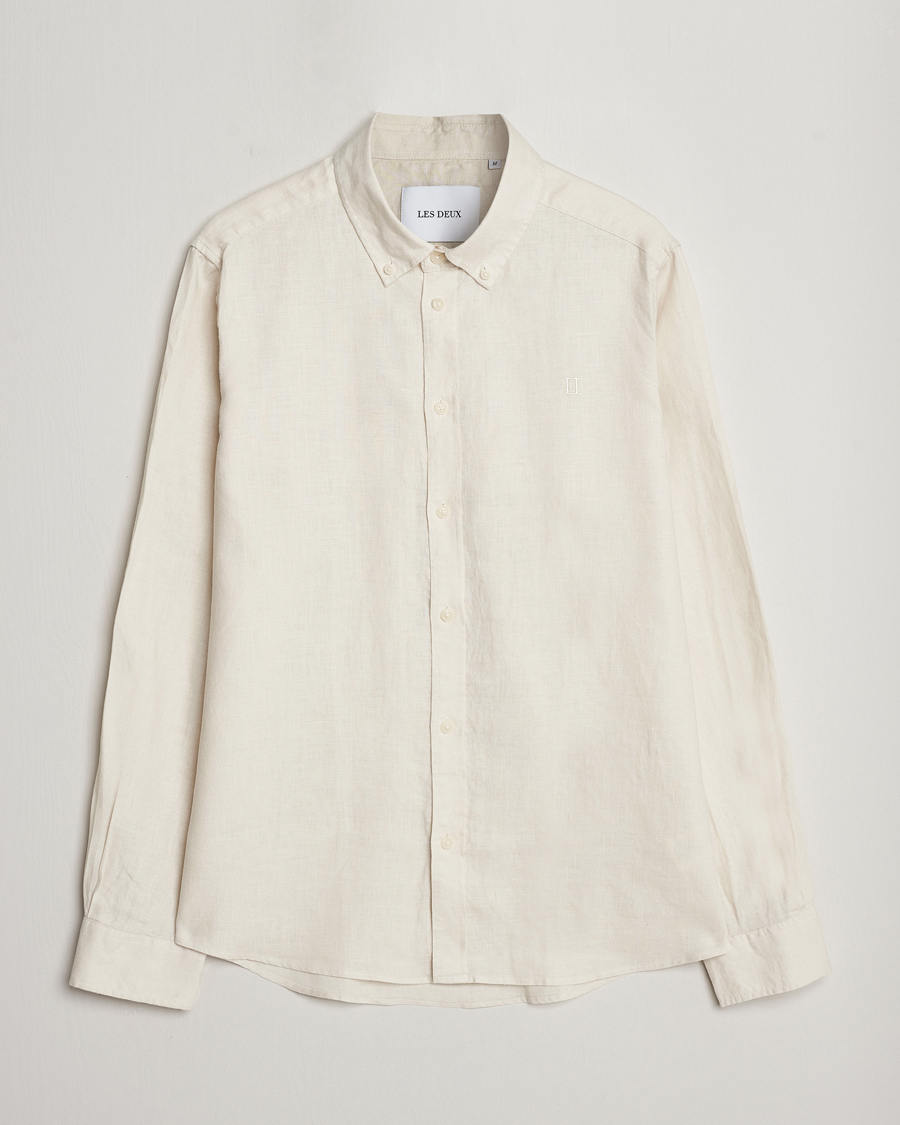 Herre | Skjorter | LES DEUX | Kristian Linen Button Down Shirt Ivory