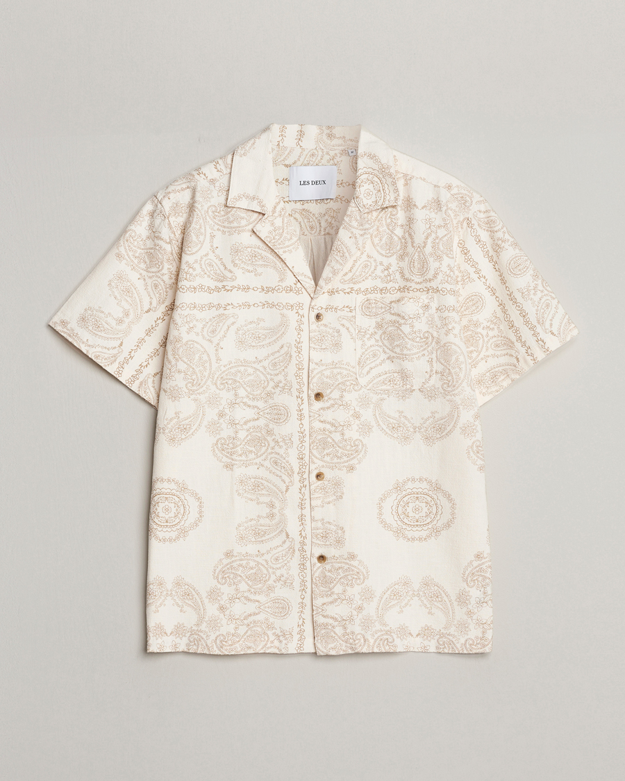 Herre | Skjorter | LES DEUX | Lesley Paisley Short Sleeve Shirt Light Ivory