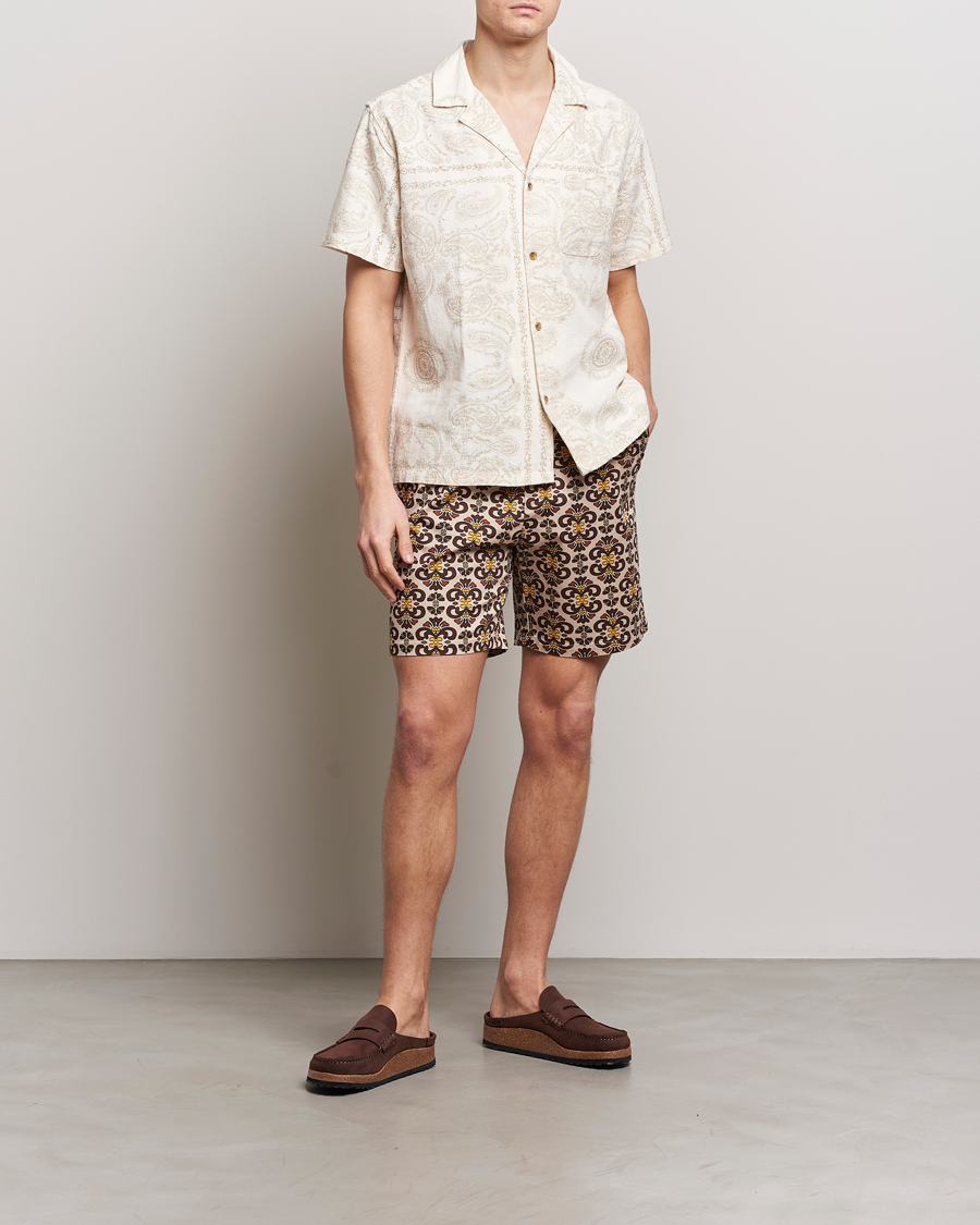 Herre | Skjorter | LES DEUX | Lesley Paisley Short Sleeve Shirt Light Ivory