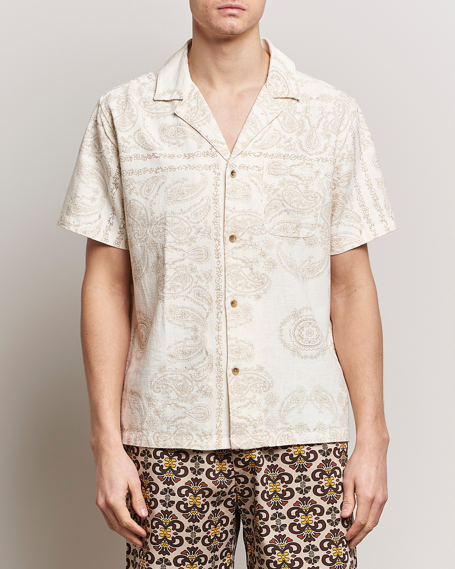 Herre | Skjorter | LES DEUX | Lesley Paisley Short Sleeve Shirt Light Ivory