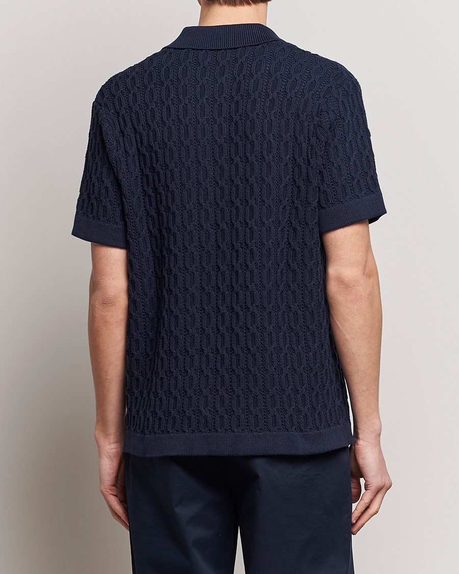 Herre | Skjorter | LES DEUX | Garret Knitted Short Sleeve Shirt Dark Navy