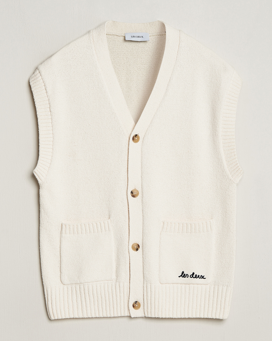Herre | Trøjer | LES DEUX | Brad Cardigan Vest Ivory