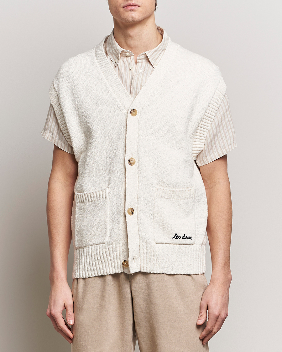 Herre | Trøjer | LES DEUX | Brad Cardigan Vest Ivory