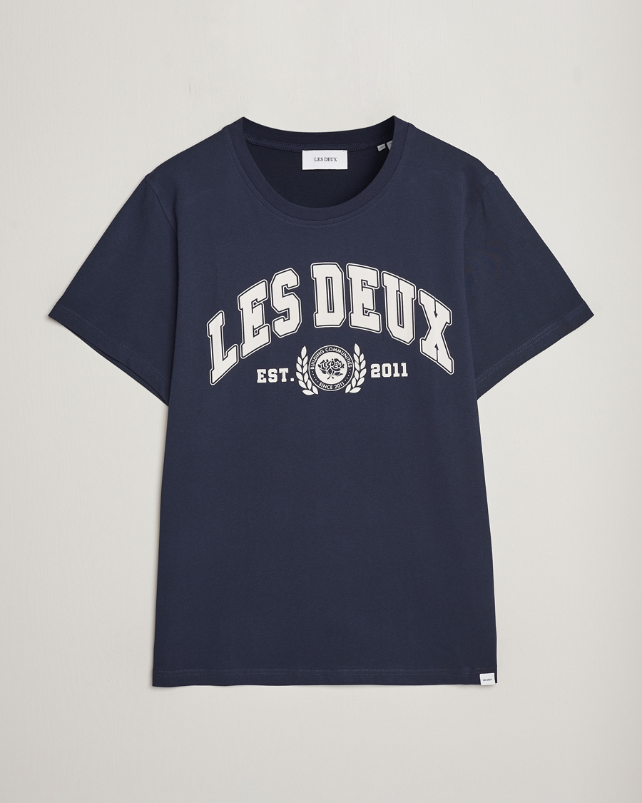 Herre | T-Shirts | LES DEUX | University T-Shirt Dark Navy